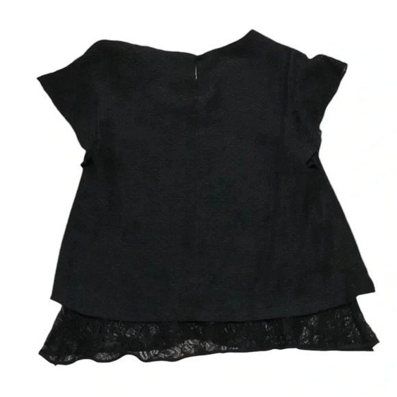 Olive des Olive Black Cap Sleeve Lace Ruffle Hem 
Size Medium - Picture 5 of 7
